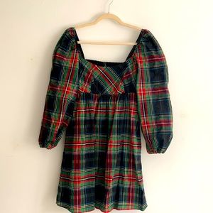 J.Crew Plaid Baby Doll Mini Dress